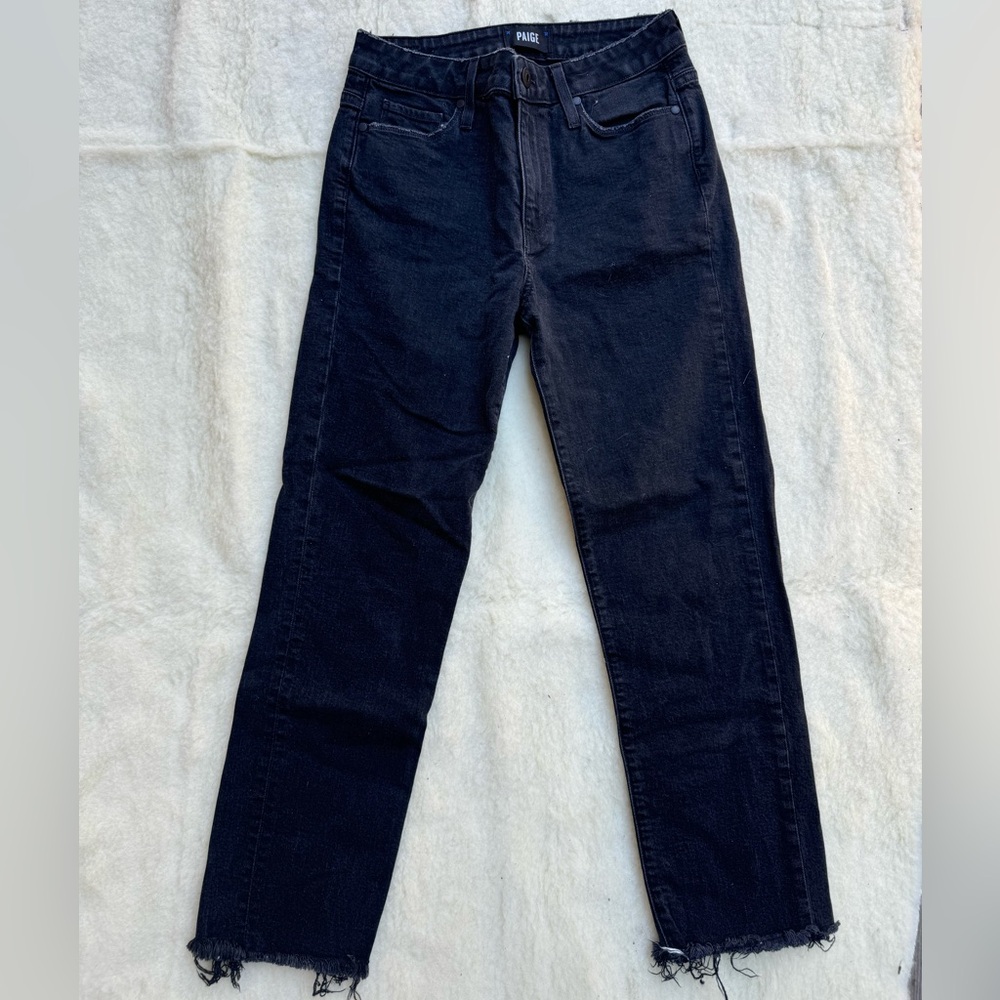 Paige Hoxton Straight Ankle Jeans Womens Black size 28